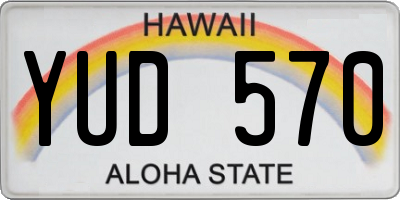 HI license plate YUD570