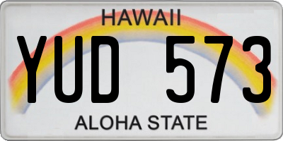 HI license plate YUD573
