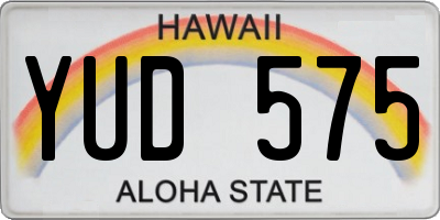 HI license plate YUD575