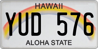 HI license plate YUD576