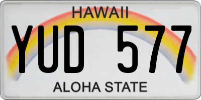 HI license plate YUD577
