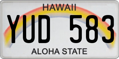 HI license plate YUD583