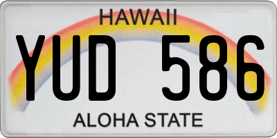 HI license plate YUD586