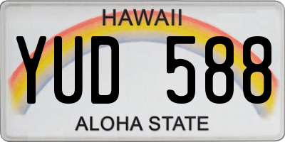 HI license plate YUD588