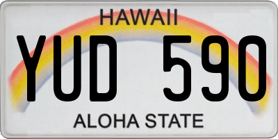 HI license plate YUD590