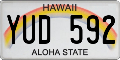 HI license plate YUD592