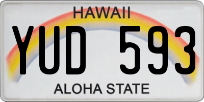 HI license plate YUD593
