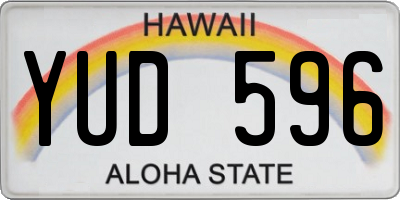 HI license plate YUD596