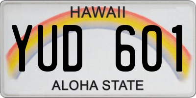 HI license plate YUD601