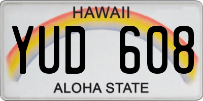 HI license plate YUD608