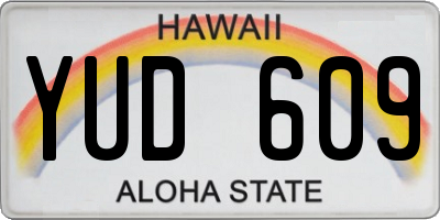 HI license plate YUD609
