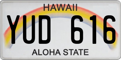 HI license plate YUD616
