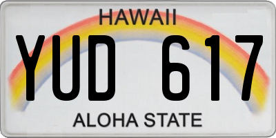 HI license plate YUD617