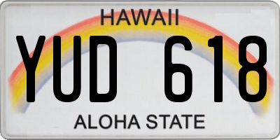 HI license plate YUD618