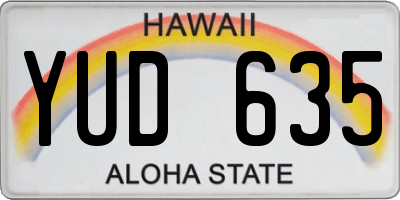HI license plate YUD635