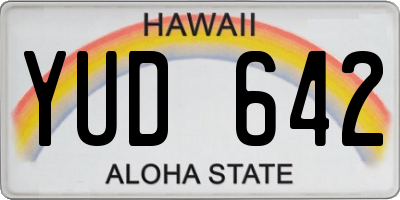 HI license plate YUD642