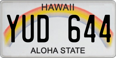HI license plate YUD644