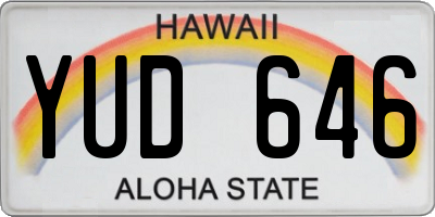 HI license plate YUD646