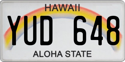 HI license plate YUD648