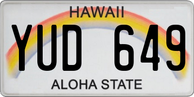 HI license plate YUD649