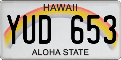HI license plate YUD653