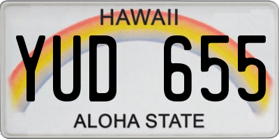 HI license plate YUD655