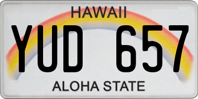 HI license plate YUD657