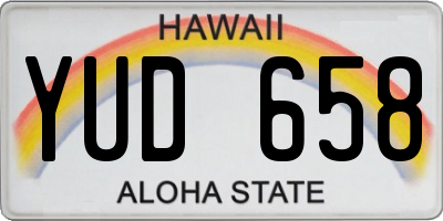 HI license plate YUD658