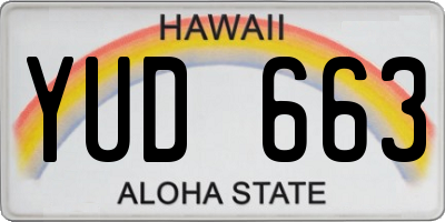HI license plate YUD663