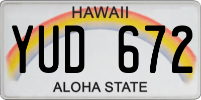 HI license plate YUD672