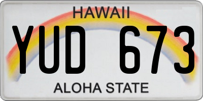 HI license plate YUD673