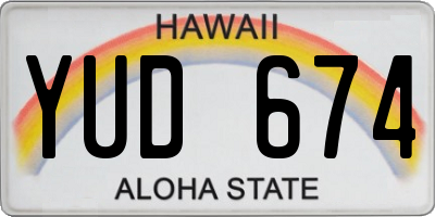 HI license plate YUD674