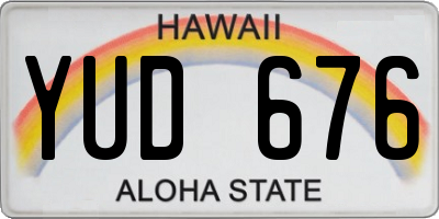 HI license plate YUD676