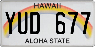 HI license plate YUD677