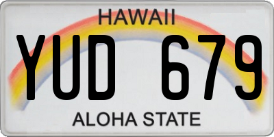 HI license plate YUD679