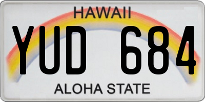 HI license plate YUD684