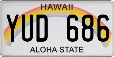 HI license plate YUD686