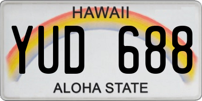 HI license plate YUD688