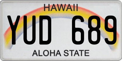 HI license plate YUD689