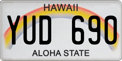 HI license plate YUD690