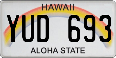 HI license plate YUD693
