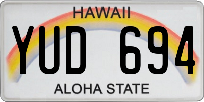 HI license plate YUD694