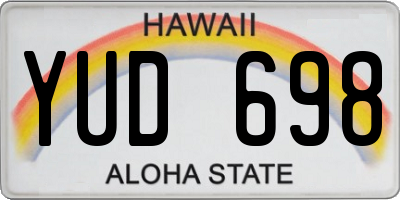 HI license plate YUD698