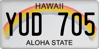 HI license plate YUD705