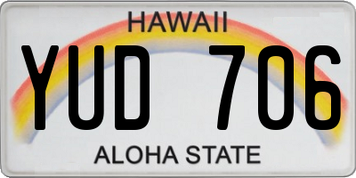 HI license plate YUD706
