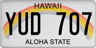 HI license plate YUD707