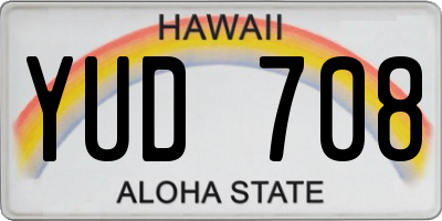 HI license plate YUD708