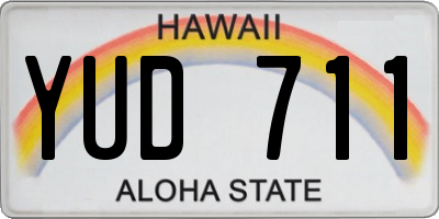 HI license plate YUD711