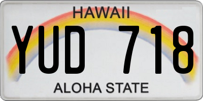 HI license plate YUD718