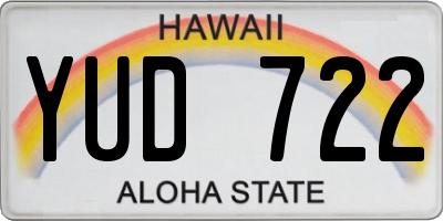 HI license plate YUD722
